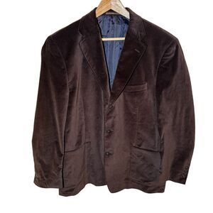 J Ferrar SZ L Mens Cotton Velvet Blazer Sport Coat Jacket Holiday Party Evening